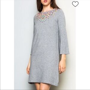 EUC THML Gray Pom Pom Confetti Sweater Dress